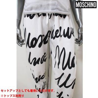 モスキーノ MOSCHINO メンズ パンツ ボトムス ロゴ 2color セットアップ可(トップス別売り) 総柄筆記体ロゴプリント付スウェットパンツ  A4310 8111 1001/1555