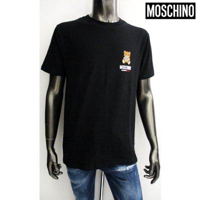 モスキーノ MOSCHINO メンズ トップス Tシャツ 半袖 ロゴ 2color チェスト部分MOSCHINO  BEARロゴプリント・サイドロゴタグ付きTシャツ A1924 8121 1/555