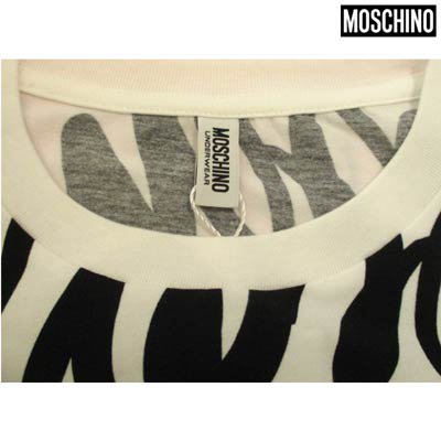 モスキーノ MOSCHINO メンズ トップス Tシャツ 半袖 ロゴ 2color 総柄MOSCHINO筆記体ロゴプリント付きTシャツ 白/黒  A1907 8112 1001/1555