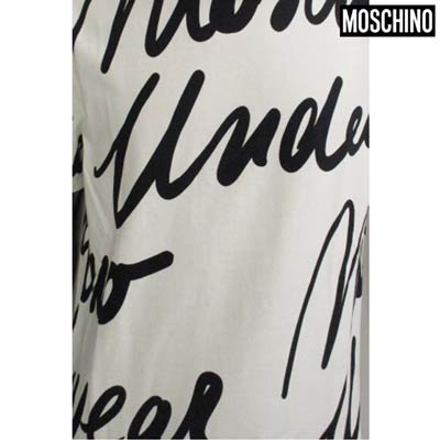 モスキーノ MOSCHINO メンズ トップス Tシャツ 半袖 ロゴ 2color 総柄MOSCHINO筆記体ロゴプリント付きTシャツ 白/黒  A1907 8112 1001/1555