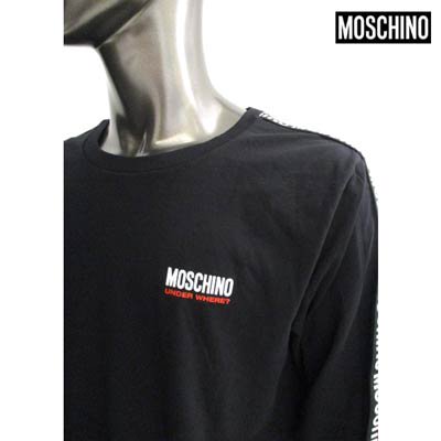 モスキーノ MOSCHINO メンズ トップス ロンT 長袖 ロゴ 2color スリーブ部分MOSCHINOロゴライン・チェスト部分ロゴ付ロングTシャツ  A1802 8131 1/555