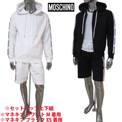 モスキーノ MOSCHINO メンズ トップス パンツ ハーフパンツ セットアップ上下組 2color サイドロゴライン付きセットアップジャージ  A1707+A4306 8120 1/555