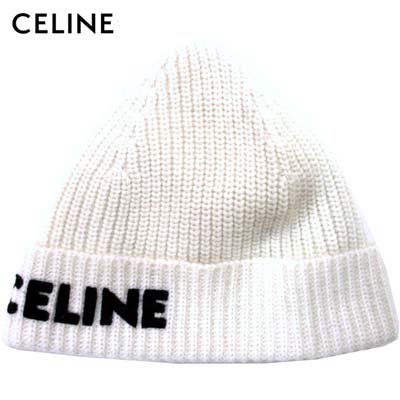 セリーヌ CELINE メンズ 帽子 ニット帽 unisex可 2color CELINEロゴ 