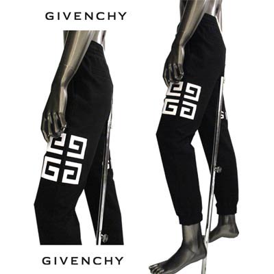 ジバンシー(GIVENCHY)メンズ パンツ ボトムス ロゴ スウェットパンツ GIVENCHYロゴ/GGロゴ刺繍付スウェットパンツ  ブラックBM50WB3 Y6U 001