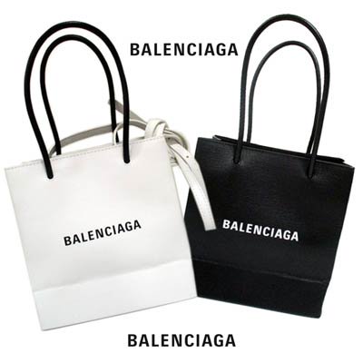 バレンシアガ BALENCIAGA レディース 鞄 バッグ トートバッグ ユニセックス ロゴ・ショルダーストラップ付レザートートバッグ 黒/白  597858 0AI2N 9000/1000