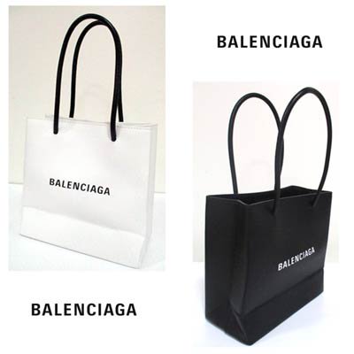 バレンシアガ BALENCIAGA レディース 鞄 バッグ トートバッグ ユニセックス ロゴ・ショルダーストラップ付レザートートバッグ 黒/白  597858 0AI2N 9000/1000