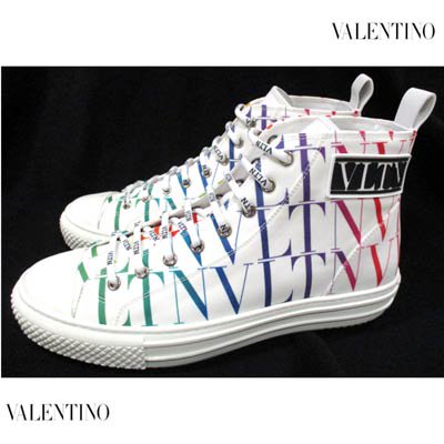 ヴァレンティノ VALENTINO メンズ 靴 スニーカー 総柄VLTNグラデーション/レインボーカラー・ソール部総柄ロゴ付ハイカットスニーカー  VY2S0D51 WEF 08V