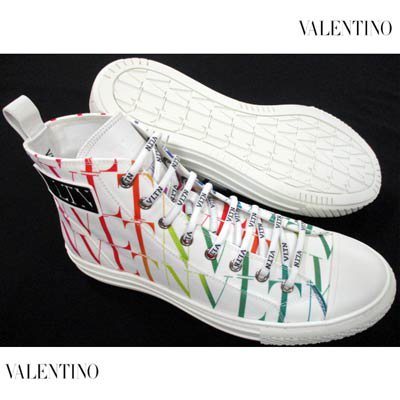 ヴァレンティノ VALENTINO メンズ 靴 スニーカー 総柄VLTNグラデーション/レインボーカラー・ソール部総柄ロゴ付ハイカットスニーカー  VY2S0D51 WEF 08V