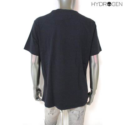 ハイドロゲン HYDROGEN メンズ トップス Tシャツ 半袖 チュッパチャップスエンボス加工ロゴ・裾部分HYDROGENロゴ刺繍付きTシャツ  ブラック 284619 007