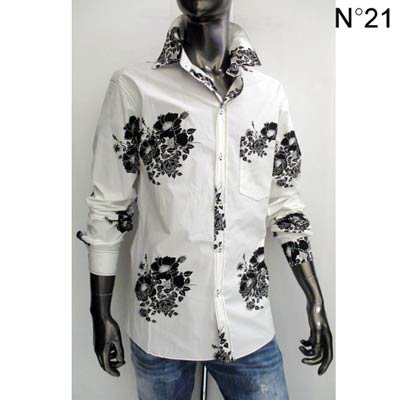 ヌメロヴェントゥーノ N°21 メンズ トップス シャツ 長袖 ロゴ 総柄花