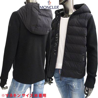 モンクレール MONCLER メンズ アウター ジャケット ジップ裏MONCLERロゴ・ラバーロゴ・ニット切替しデザインライトダウン 9B00007  M1131 999