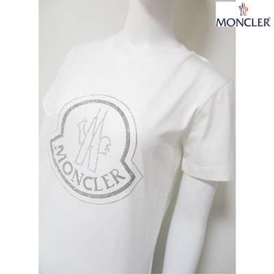 【新品】MONCLER モンクレール ラインストーン　ロゴTシャツ ホワイト モンクレール MONCLER レディース トップス Tシャツ 半袖 2color