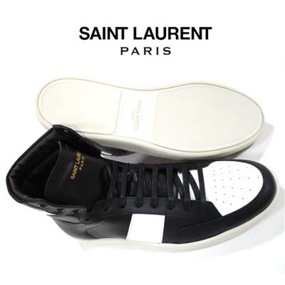 サンローランパリ SAINT LAURENT PARIS メンズ 靴 タン部分/アウトソール部分SAINT LAURENTロゴ付ハイカットスニーカー  418026 DMP30 1090