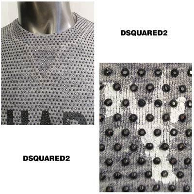 【美品】DSQUARED2 　スウェットシャツ　V字ガゼット／ロゴプリント【М】 210805-041_3.jpg