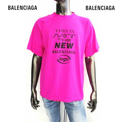 バレンシアガ BALENCIAGA メンズ Tシャツ 2色展開ですが色によって素材が違います ダメージ加工・マルチロゴ付Tシャツ 661705  TKVD9/TKVE1 1069/6817