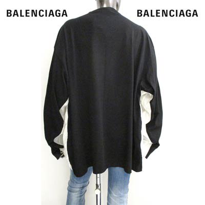 バレンシアガ BALENCIAGA メンズ トップス ロンT 長袖 シャツ ドッキングデザイン・キャンペーンロゴ・マルチプリントロングTシャツ  663058 TKM05 9000