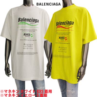 バレンシアガ BALENCIAGA メンズ トップス Tシャツ 半袖 マルチロゴ・BALENCIAGAキャンペーンロゴ付オーバーサイズTシャツ  651795 TKVF8 9085/7175