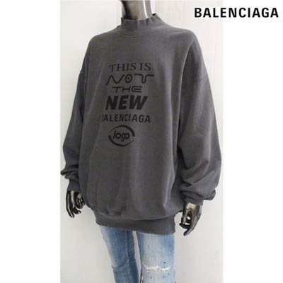 バレンシアガ BALENCIAGA メンズ トップス スウェット 首元ヨレ加工