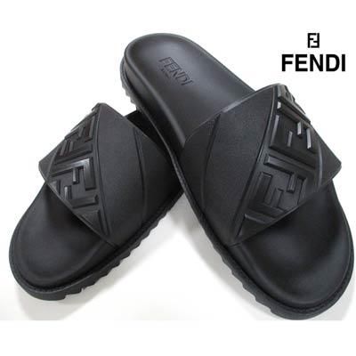 フェンディ FENDI メンズ 靴 サンダル FFズッカ柄型押しライン ...