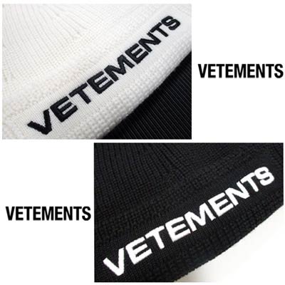 ヴェトモン(VETEMENTS) メンズ 小物 帽子 キャップ ビーニー ニット帽 ロゴ 刺繍ロゴ付ニットキャップ UA52KN300