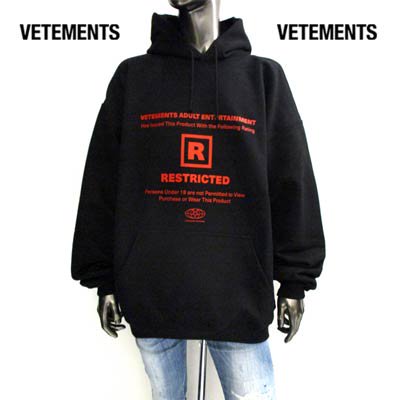 ヴェトモン(VETEMENTS) メンズ トップス パーカー フーディー フードロゴ刺繍・プリント・オーバーサイズパーカー UA52TR720B