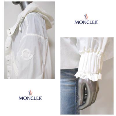 モンクレール MONCLER レディース アウター ジャケット ALBIREO  袖口フリル・シューレース留め具ロゴ/アームロゴワッペン・ハイネックショート丈ナイロンジャケット