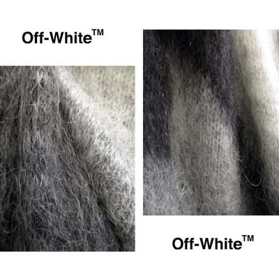 オフホワイト OFF-WHITE メンズ セーター ニット トップス ウール混 バックアローロゴ/アーム部分ライン入りモヘアニット ブラック