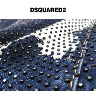 (598）DSQUARED2 ディースクエアード デニム パンツ 総柄 文字 ディースクエアード スケーター ジーンズ I LOVE 刺繍