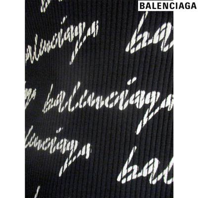 バレンシアガ(BALENCIAGA), レディース トップス ロンT ロゴ  レーヨン素材・総柄balenciagaロゴプリント付きタイトロングスリーブTシャツ ブラック, 626197 -  ハイドロゲン、モンクレール、アルマーニなどの海外インポートブランド豊富なガッツオンラインショップ