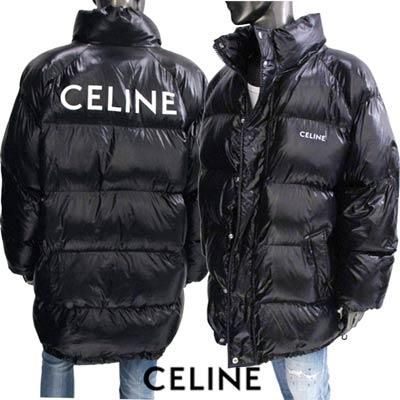 セリーヌ(CELINE) メンズ アウター ダウン ジャケット ロゴ チェスト部分スモールロゴ・バックCELINEロゴプリント付ダウンジャケット  ブラック 2W430595K - ガッツ オンラインショップ