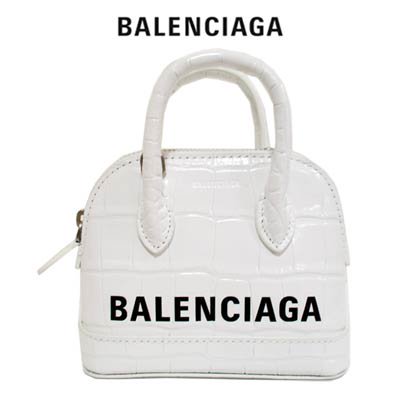 バレンシアガ BALENCIAGA レディース 鞄 クロコ型押しレザー・BALENCIAGAロゴプリント・ショルダーストラップ付マイクロバッグ 639756 1LRP3 9060
