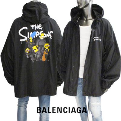 バレンシアガ BALENCIAGA メンズ アウター ジャケット ロゴ ボタン/ジップロゴ刻印・THE SIMPSONS(ザ・シンプソンズ)ロゴプリント