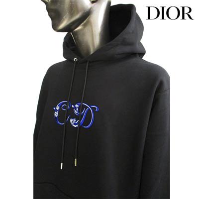 ディオールオム DIOR HOMME メンズ トップス パーカー フーディー ロゴ 2color DIOR×ケニー・シャーフコラボアイテム  CDポップアートロゴワッペン付プルオーバーパーカー ホワイト/ブラック