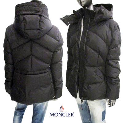 モンクレール MONCLER レディース アウター ダウン ジャケット ロゴ ALOES ボタン/ジップロゴ刻印・アームロゴワッペン付ダウンジャケット  ブラック 1A54600 C0068 999