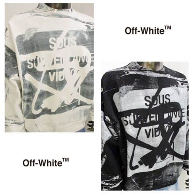オフホワイト OFF-WHITE メンズ トップス スウェット トレーナー ロゴ ...