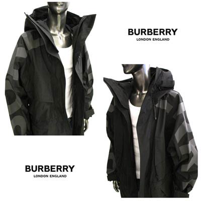 バーバリー BURBERRY メンズ アウター ジャケット マウンテンパーカー ロゴ スリーブ部分BURBERRYビッグロゴプリント付マウンテンパーカー  ブラック 8043857 128660 A1189