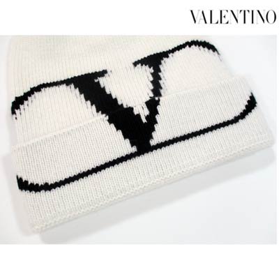 ヴァレンティノ VALENTINO メンズ 小物 帽子 ニットキャップ ロゴ ユニ