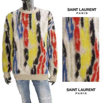 袖長さ62SAINT LAURENT PARIS モヘアニット - ニット/セーター