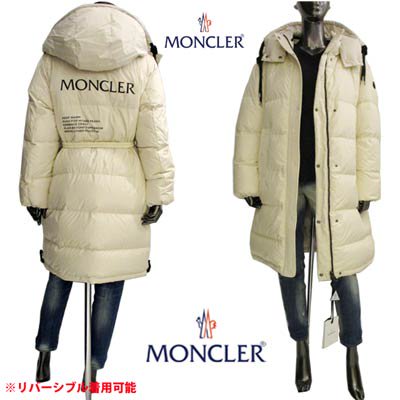 モンクレール MONCLER レディース アウター ジャケット ダウン コート ロゴ ERYSIMUM リバーシブル 着可・裏地ロゴプリント・ウエストベルト/アームロゴワッペン付きダウンコート アイボリー 1C00035 5955G 035