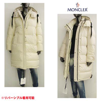 モンクレール MONCLER レディース アウター ジャケット ダウン コート ロゴ ERYSIMUM リバーシブル 着可・裏地ロゴプリント・ウエストベルト/アームロゴワッペン付きダウンコート アイボリー 1C00035 5955G 035