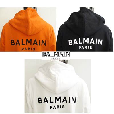 バルマン BALMAIN 心地好く メンズ トップス パーカー ロゴ  フード部分Bロゴ刺繍/ボタン/ジップロゴ刻印・スウェット切り替えしフード付きジップアップパーカー VH1TG015 207C UCI  (R194700) 121 春夏【送料無料】 【smtb-TK】