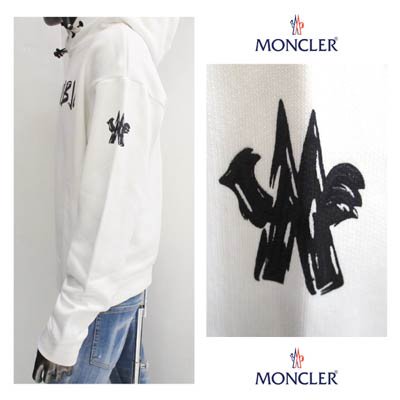 モンクレール グルノーブル MONCLER GRENOBLE メンズ トップス パーカー フーディー ロゴ 2color ＃GRENOBLE ペインティング加工ロゴ・バック裾部分ロゴ付プルオーバーパーカー 8G00004 809HS 034