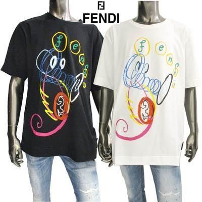 フェンディ FENDI メンズ トップス Tシャツ 半袖 カットソー ロゴ