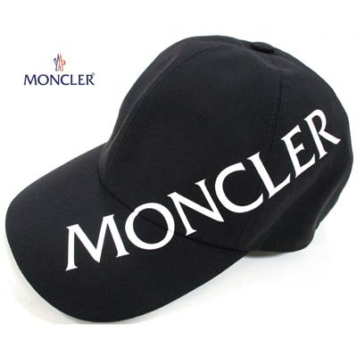 モンクレール MONCLER メンズ 帽子 キャップ ロゴ ユニセックス可 MONCLER斜めロゴプリント付キャップ ブラック 3B00025  539DK 999