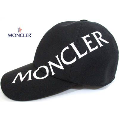 モンクレール MONCLER ユニセックス ロゴプリントキャップ【ブラック】ブラック