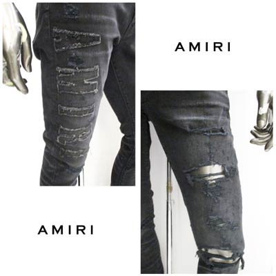 アミリ AMIRI メンズ パンツ ボトムス デニム ロゴ クラッシュ加工 