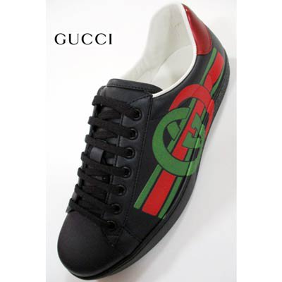 グッチ GUCCI メンズ 靴 スニーカー ローカットスニーカー ロゴ エース シェリーライン・GGロゴプリント・インターロッキングGレザースニーカー  ブラック 576136 A38V0 1064