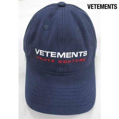 ヴェトモン VETEMENTS メンズ 帽子 キャップ ロゴ 2color unisex可 LIMITED EDITION  VETEMENTSロゴ刺繍付キャップ ネイビー/ピンク UE51CA800N/P NAVY/PINK