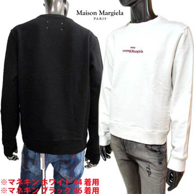 メゾン マルタン マルジェラ MAISON MARGIELA メンズ トップス スウェット トレーナー ロゴ 2color フロントMAISON  MARGIELAロゴ刺繍付きスウェット ブラック S50GU0166 S25503 101/900