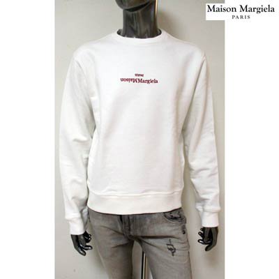 メゾン マルタン マルジェラ MAISON MARGIELA メンズ トップス スウェット トレーナー ロゴ 2color フロントMAISON  MARGIELAロゴ刺繍付きスウェット ブラック S50GU0166 S25503 101/900